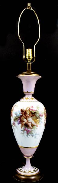 Appraisal: A French porcelain table lamp height in