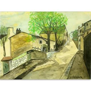 Appraisal: Attributed to Suzanne Valadon French - Watercolor French Village Scene