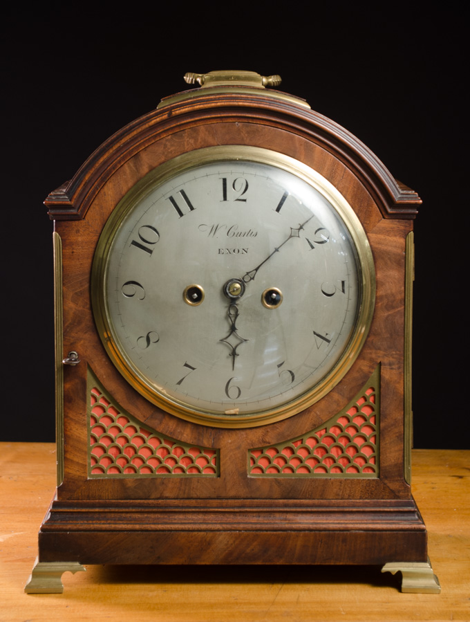 Appraisal: ENGLISH MAHOGANY CASE BRACKET CLOCK William Curtis Exeter Exonia Devon