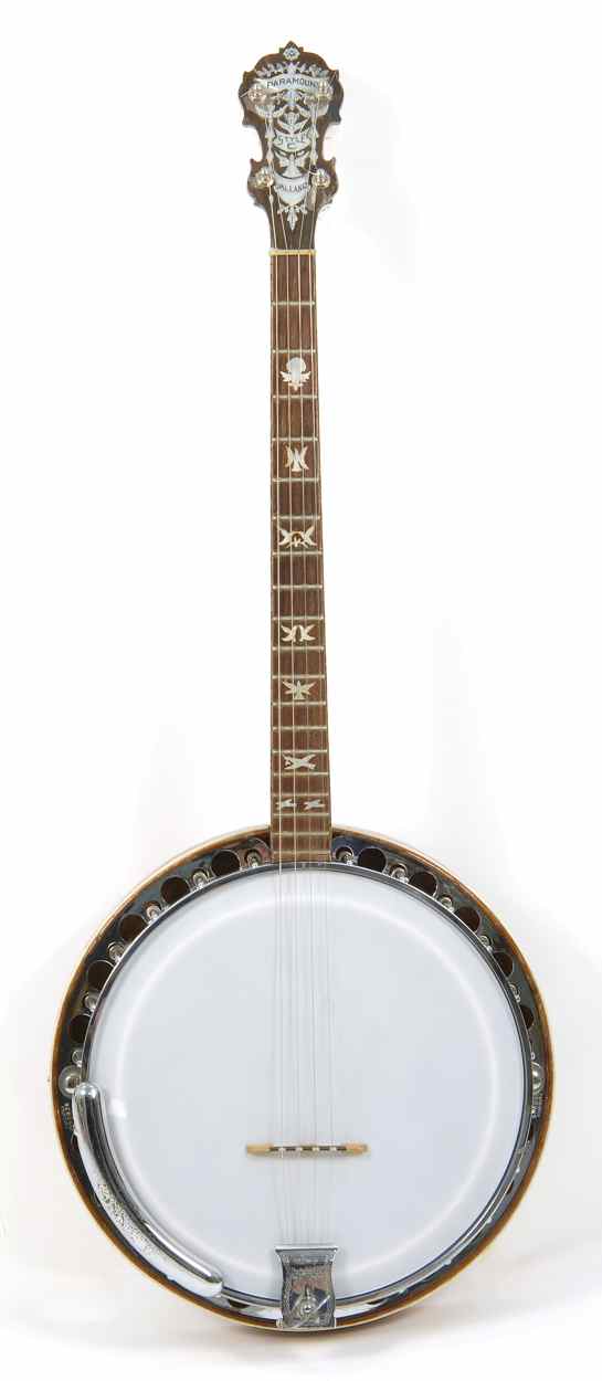 Appraisal: PARAMOUNT-STYLE C TENOR BANJO BY WILLIAM L LANGE With mother-of-pearl