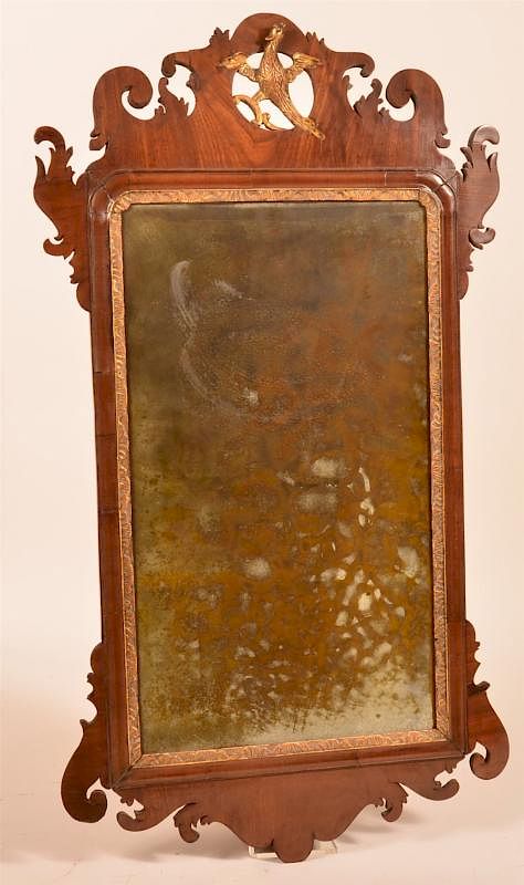 Appraisal: Pennsylvania Chippendale Mahogany Mirror American Chippendale Mahogany Mirror Carved and