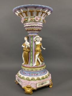 Appraisal: Large Dresden porcelai Large colorful Dresden porcelain planter decorated with