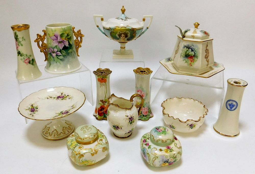 Appraisal: PC American Belleek Floral Porcelain Group United States th Century