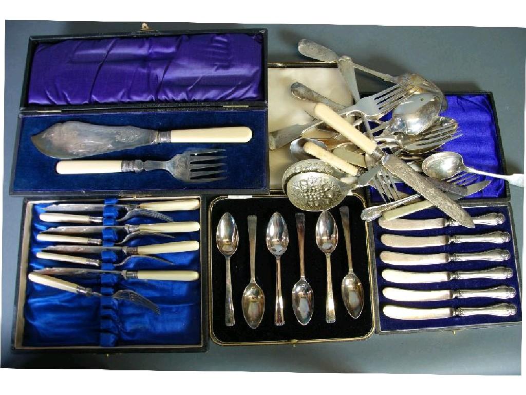 Appraisal: LARGE COLLECTION OF ELECTOPLATED CUTLERY TO INCLUDE FIVE CASED SETS