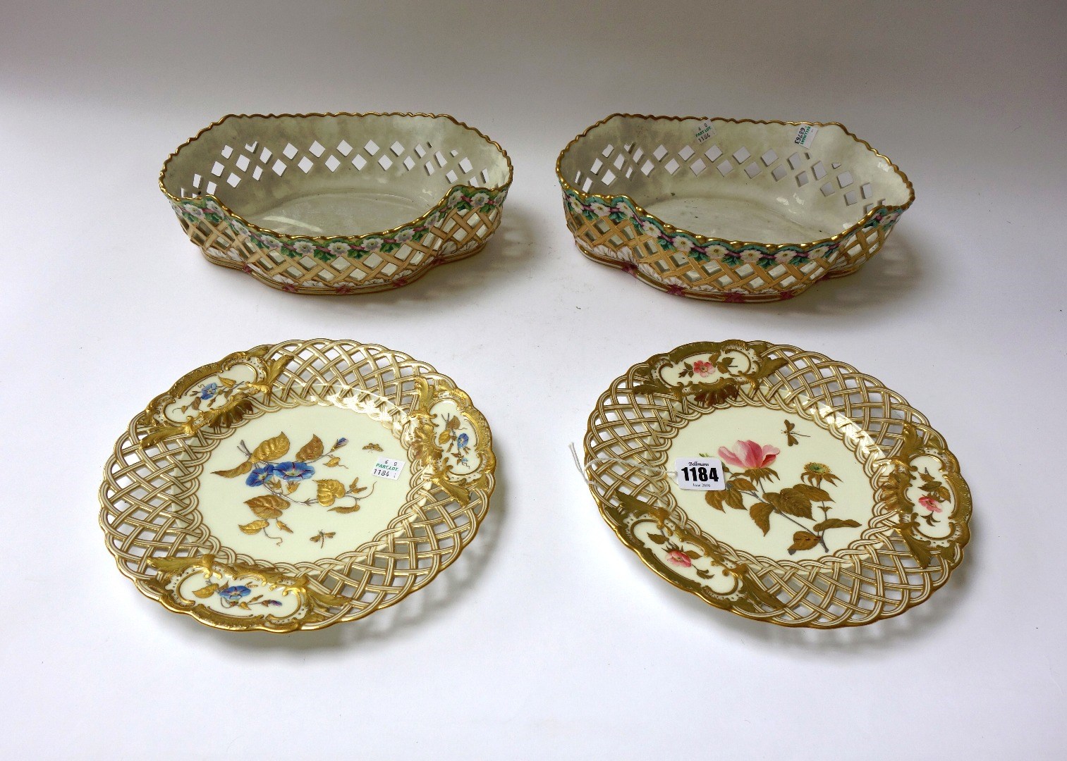 Appraisal: A pair of Minton bone china pierced plates circa each