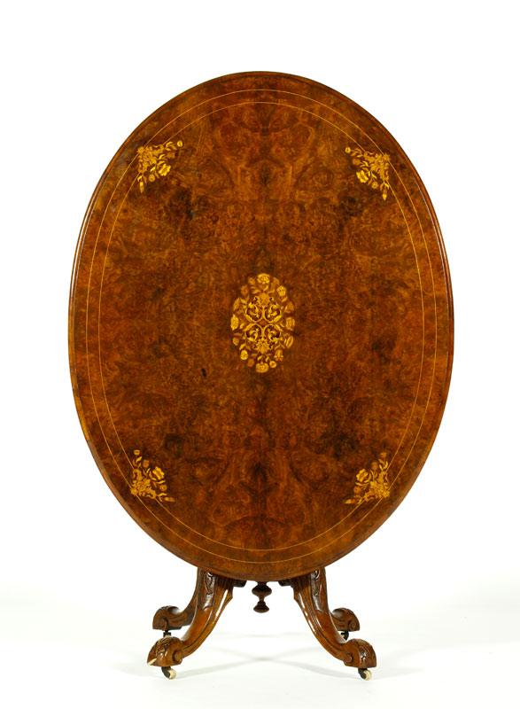 Appraisal: - th C Regency Tilt Top Inlaid Breakfast Table Regency