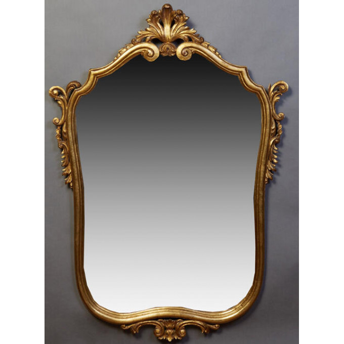 Appraisal: French Louis XV Style Carved Gilt Beech Overmantel Mirror th