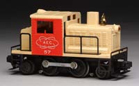 Appraisal: POSTWAR LIONEL O GAUGE SWITCHER LETTERED AEC Yellow hood with