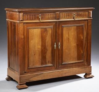 Appraisal: French Louis XVI Carved Walnut Sideboard th c the rectangular