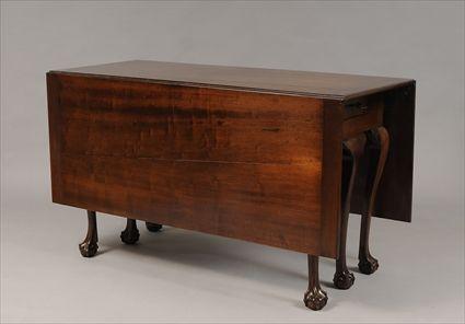 Appraisal: George III Mahogany Drop-Leaf Table x with leaves extended x