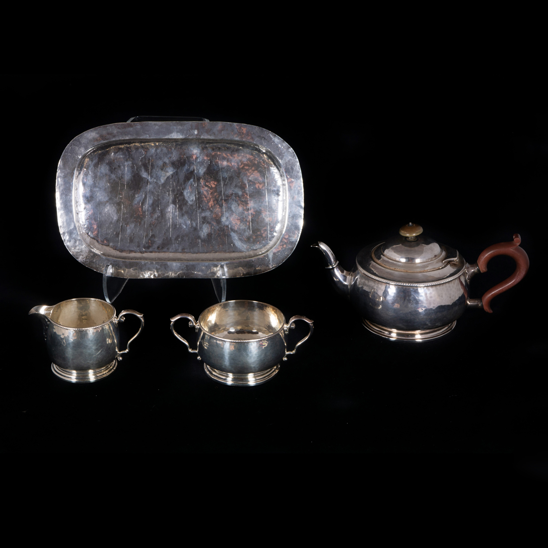 Appraisal: A VICTORIAN ARTS CRAFTS STYLE TEA SET E S BARNSLEY