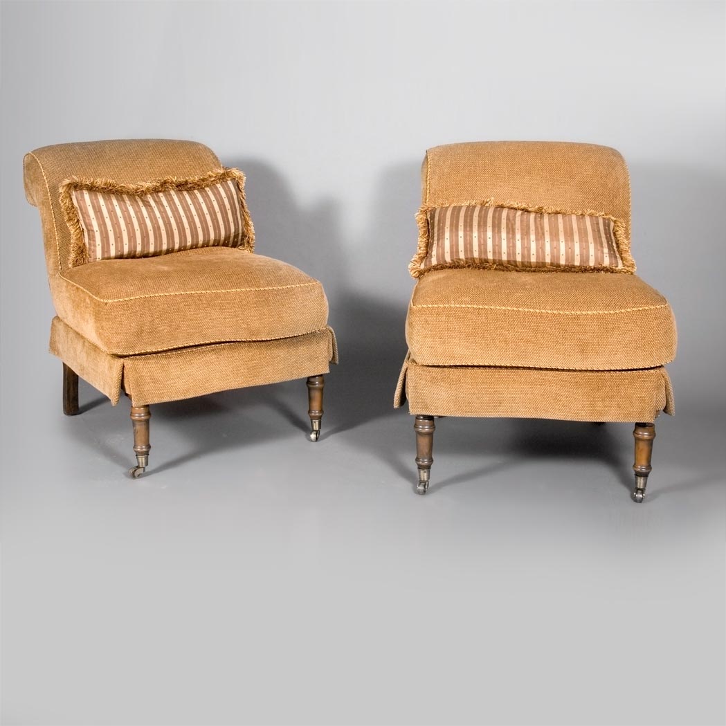 Appraisal: Pair of Chenille Upholstered Chairs