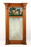 Appraisal: TIGER MAPLE PIER MIRROR - Federalist Period Mirror with reverse