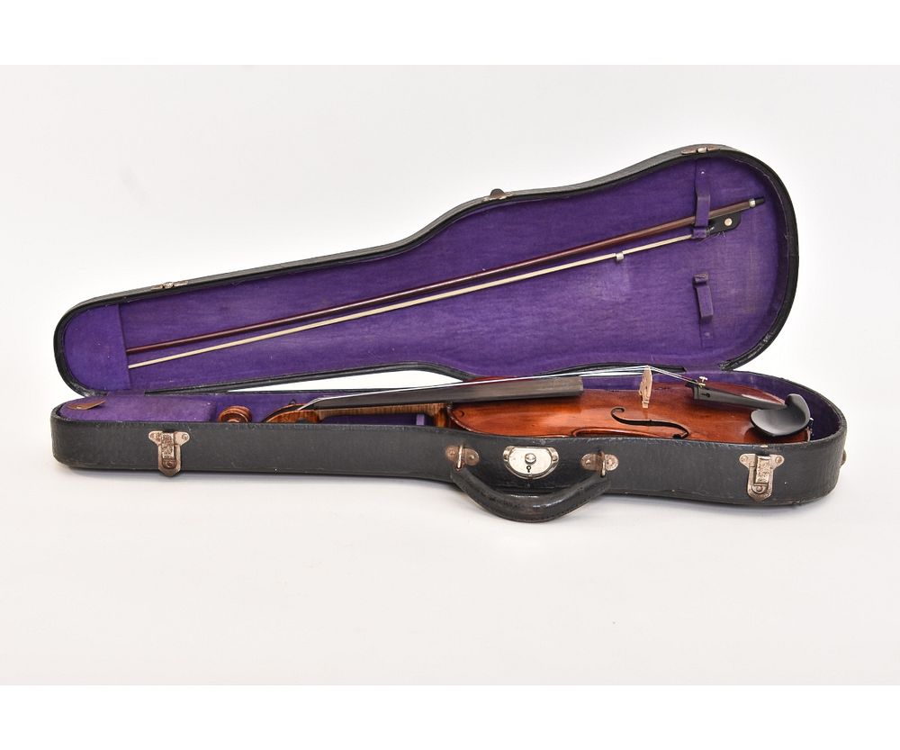 Appraisal: Stradivarius Style Violin Antonius Stradivarius violin copy with bow and