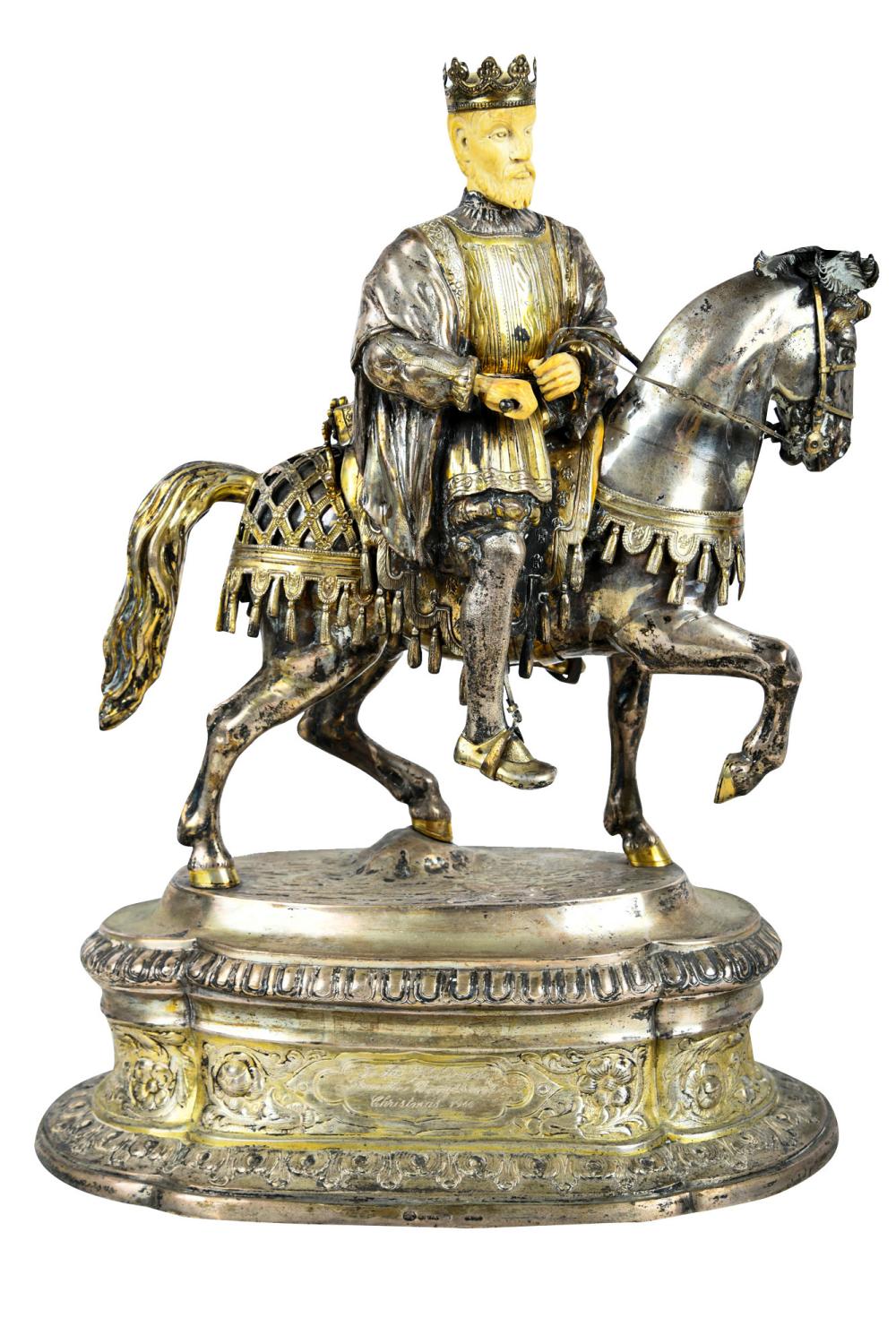 Appraisal: GERMAN STERLING EQUESTRIAN FIGUREmaker's mark I F Son further marked