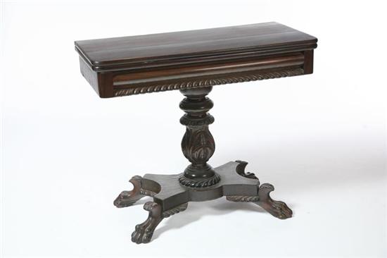 Appraisal: CLASSICAL CARD TABLE AND TILT TOP STAND American mid th