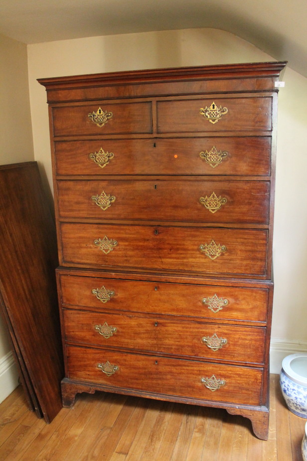 Appraisal: A George III mahogany chest on chest or tall boy