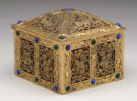 Appraisal: TIFFANY STUDIOS INKWELL Outstanding Ninth Century inkwell has deeply incised