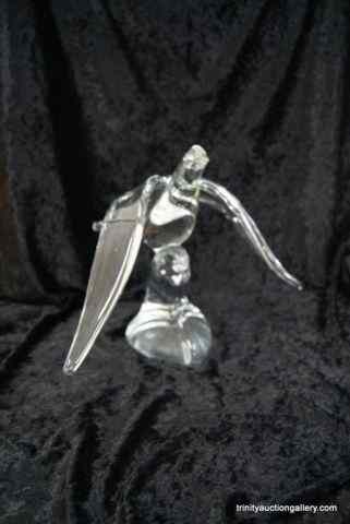 Appraisal: Vintage Lg Crystal Glass Seagull Sculpture FigureThis is for a