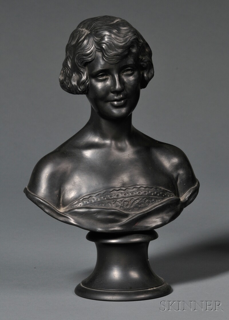 Appraisal: Wedgwood Black Basalt Bust of Justine Johnson England th century