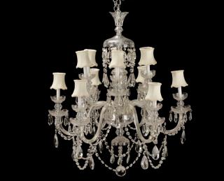 Appraisal: Waterford Style Twelve Light Crystal Chandelier Manner of Waterford Crystal