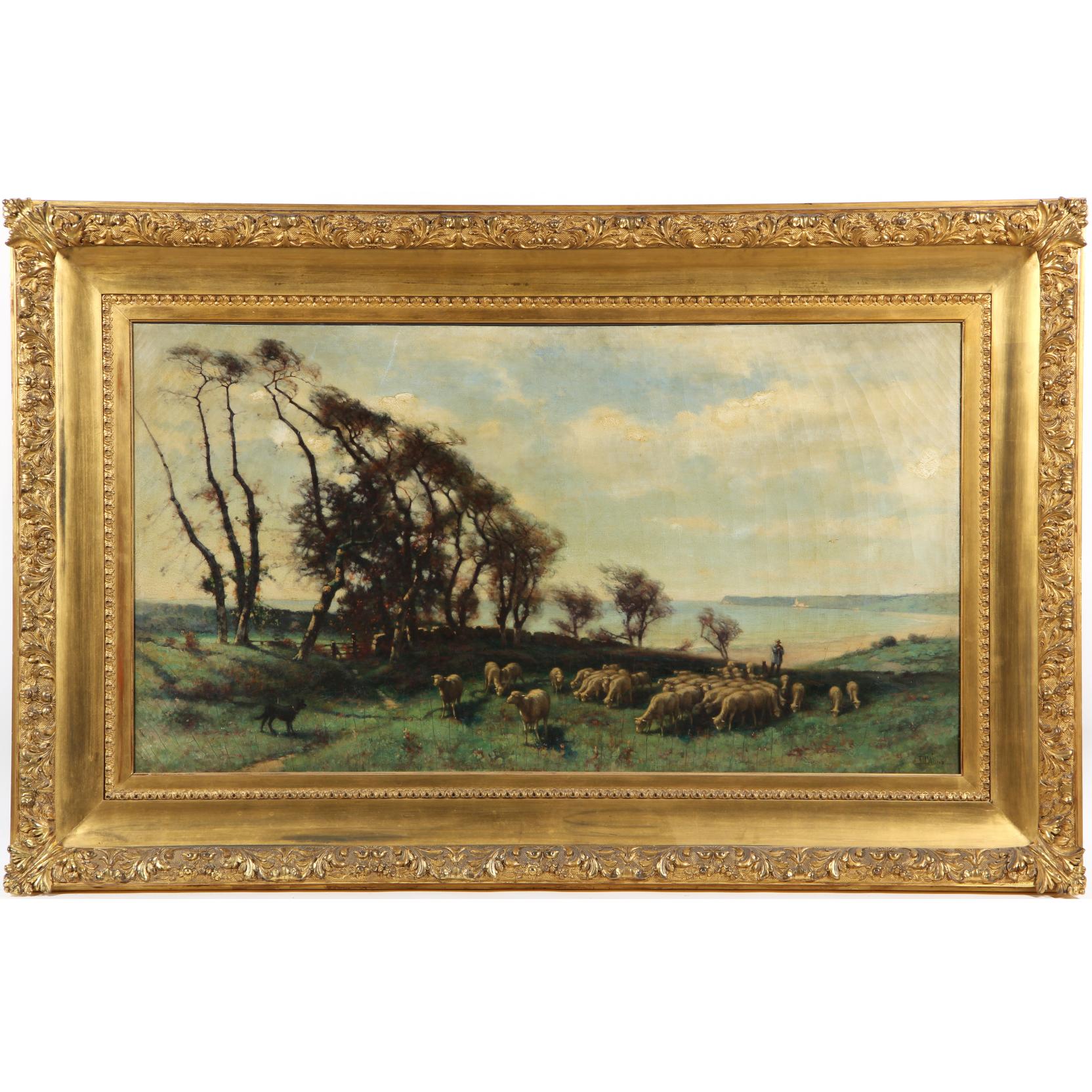 Appraisal: Frederick Williams MA France - Seaside Pasturage in Normandy oil