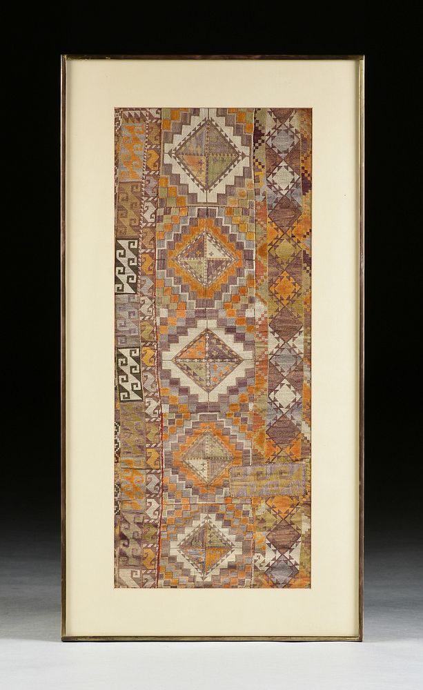 Appraisal: A CAUCASIAN POLYCHROME WOVEN TEXTILE FRAGMENT TH CENTURY A CAUCASIAN