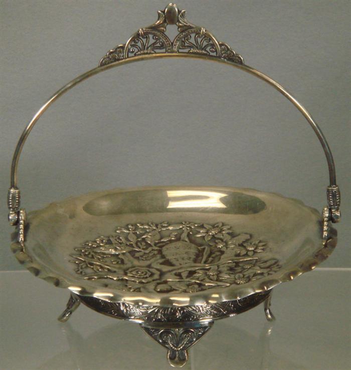 Appraisal: Ornate plated silver basket by Pairpoint Estimate -