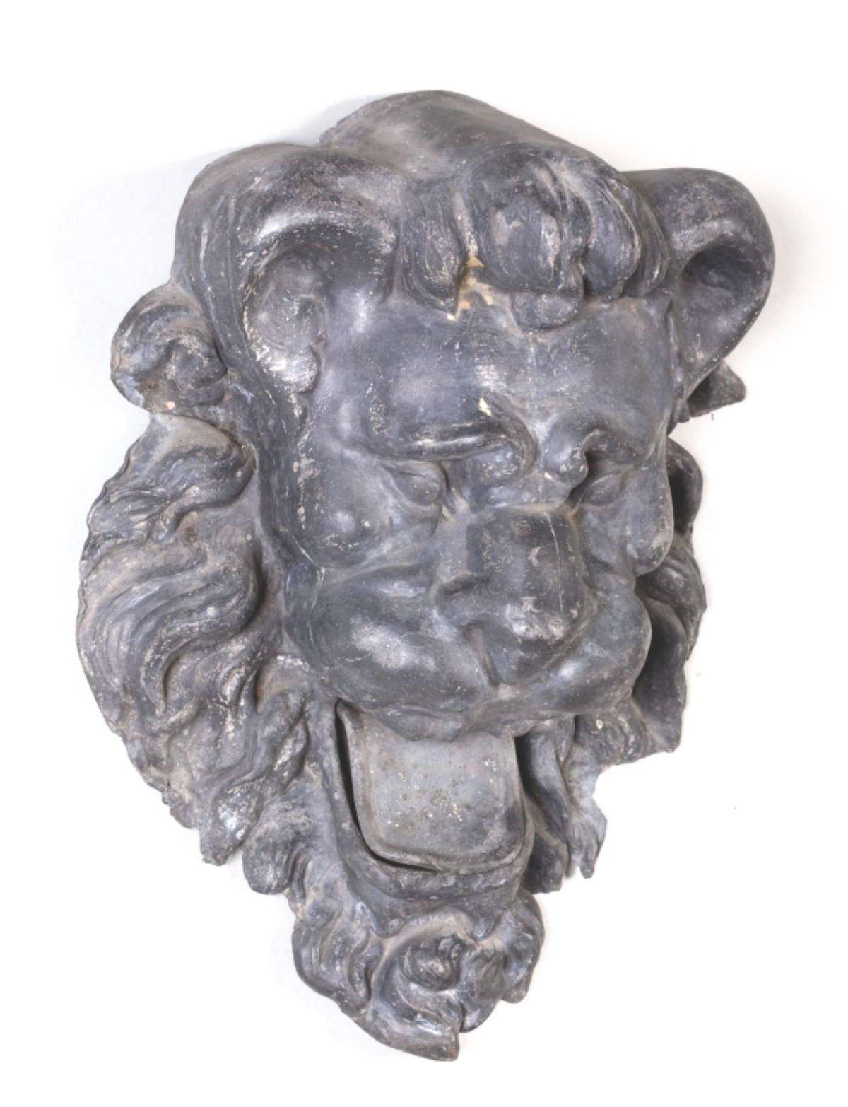 Appraisal: GEORGIAN CAST-LEAD LION-FORM GARDEN ORNAMENT Realistically cast with mane and