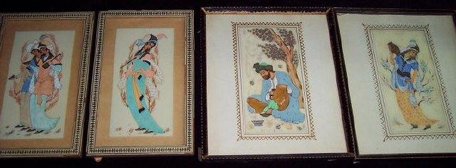 Appraisal: Four th Century Persian miniatures of musicians a sage and