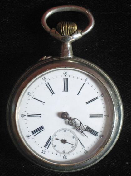 Appraisal: Swiss silver open face pocket watch th century