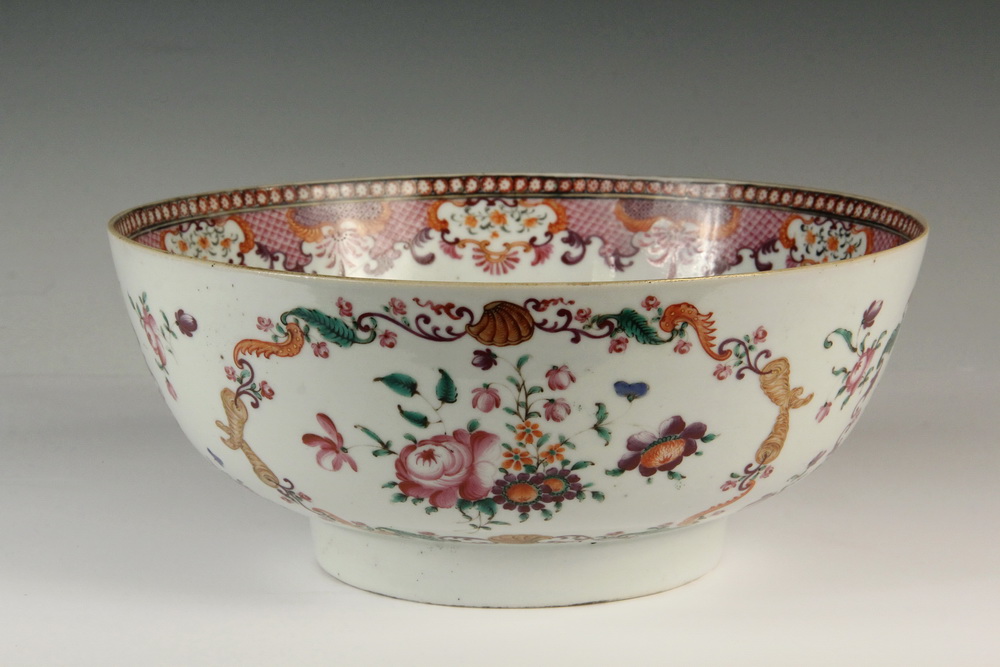 Appraisal: CHINESE EXPORT PUNCH BOWL - Late th c Mandarin Punch