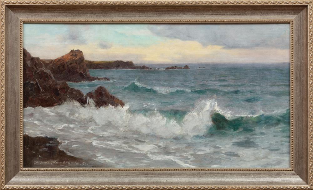 Appraisal: Alfred J Warne Browne British - Seascape oil on canvas