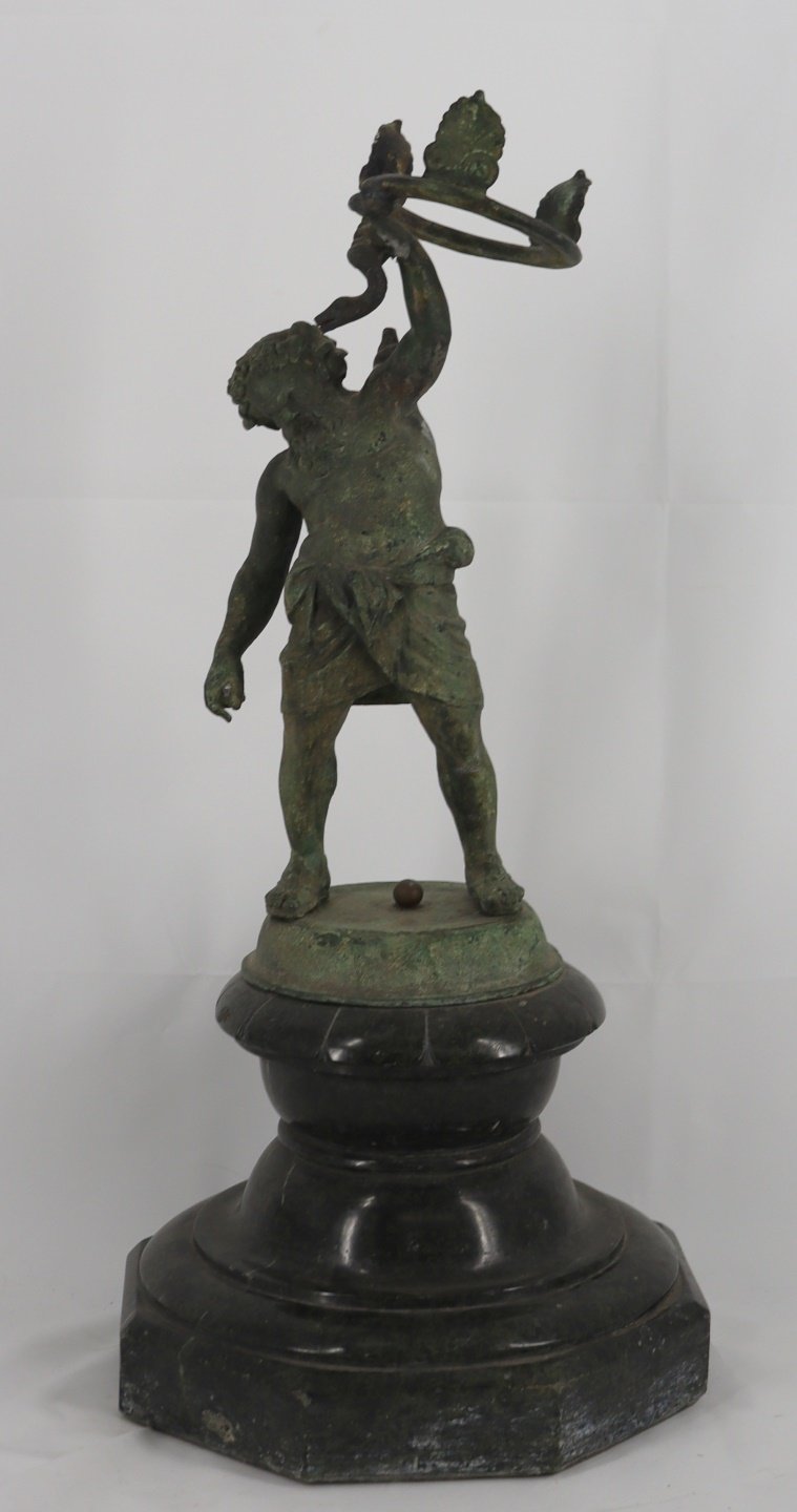 Appraisal: th th Century Bronze Sculpture on Marble Base Nice original