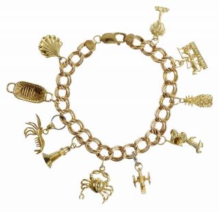 Appraisal: kt Charleston Themed Charm Bracelet with ten charms total nine