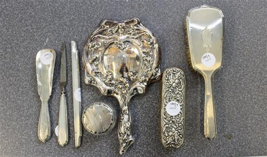 Appraisal: Sale Lot An American Assembled Silver Dressing Set first half