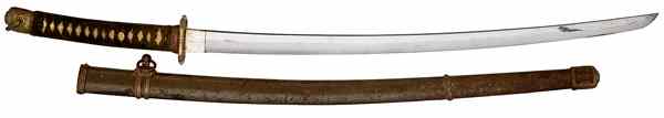 Appraisal: Japanese WWII Katana Officer's Sword with Scabbard This katana blade