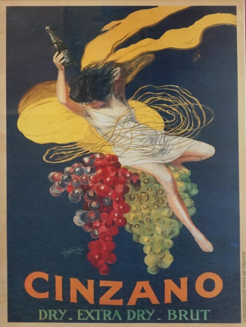 Appraisal: CINZANO REPRODUCTION POSTERCinzano Reproduction Poster