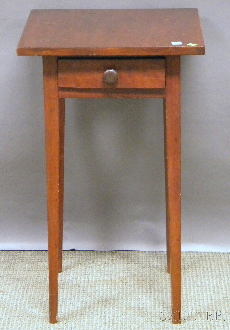 Appraisal: Federal Birch One-drawer Light Stand with Tapering Legs