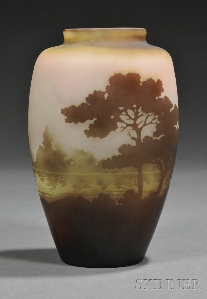 Appraisal: Galle Cameo Glass Vase Art glass France c - Ovoid