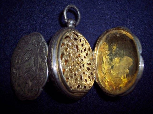 Appraisal: A Victorian engraved locket and vinaigrette maker's mark DP Birmingham