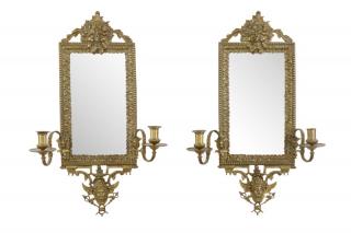 Appraisal: Pair Gilt Neoclassical Style Mirrored Girandoles Continental early th century