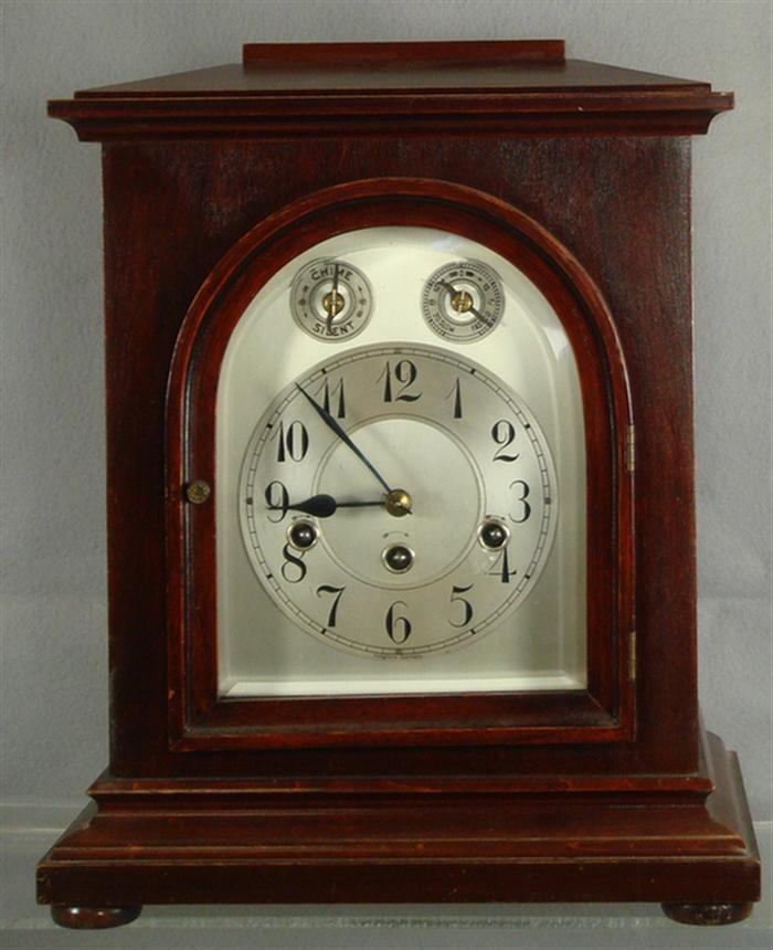 Appraisal: Junghans Westminster wire chiming mantle clock silver dial slow fast