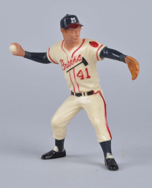 Appraisal: Eddie Mathews Hartland Plastic Baseball Statue Eddie is in his