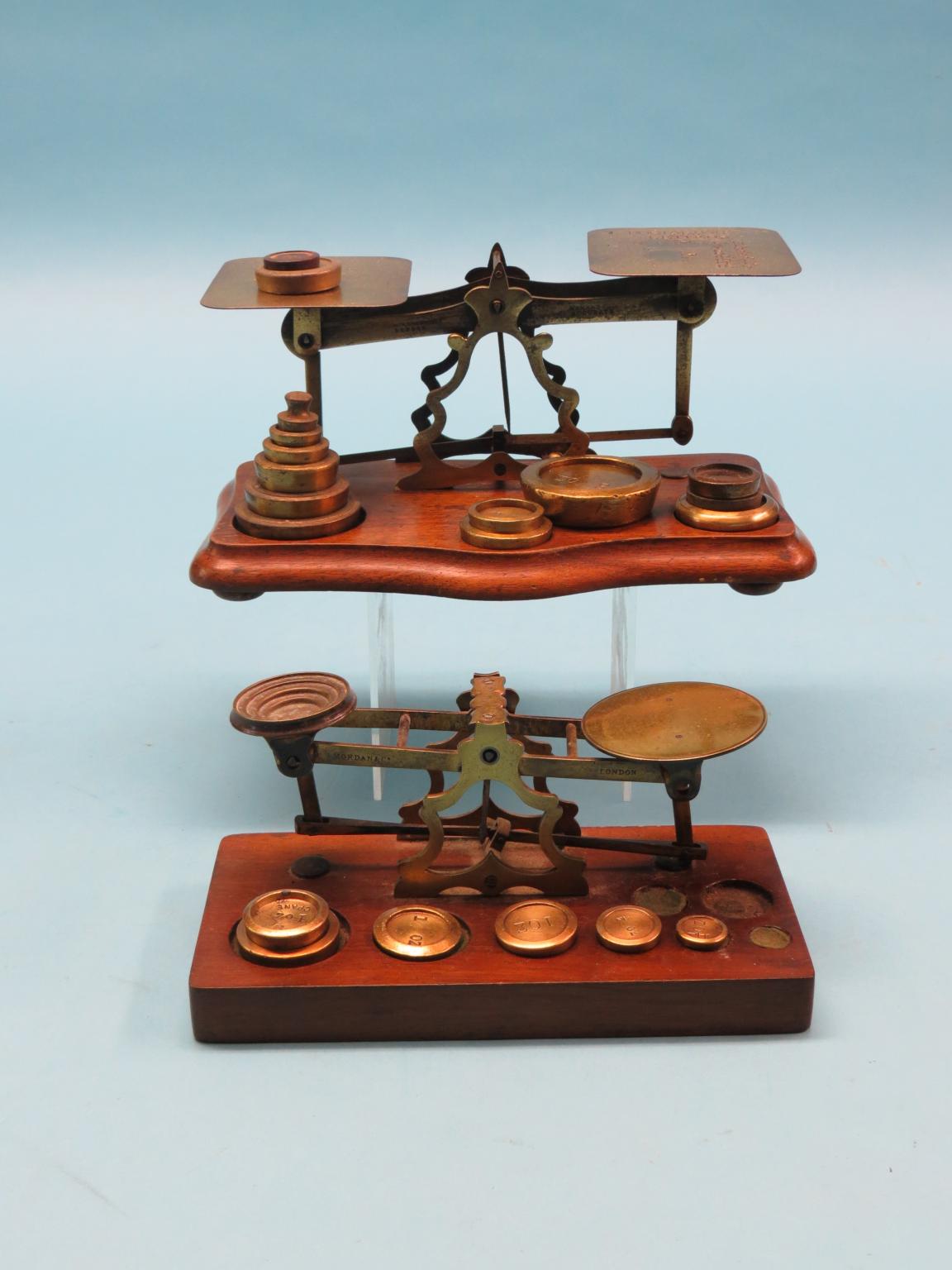 Appraisal: Two Victorian postal scales including S Mordan Co each with