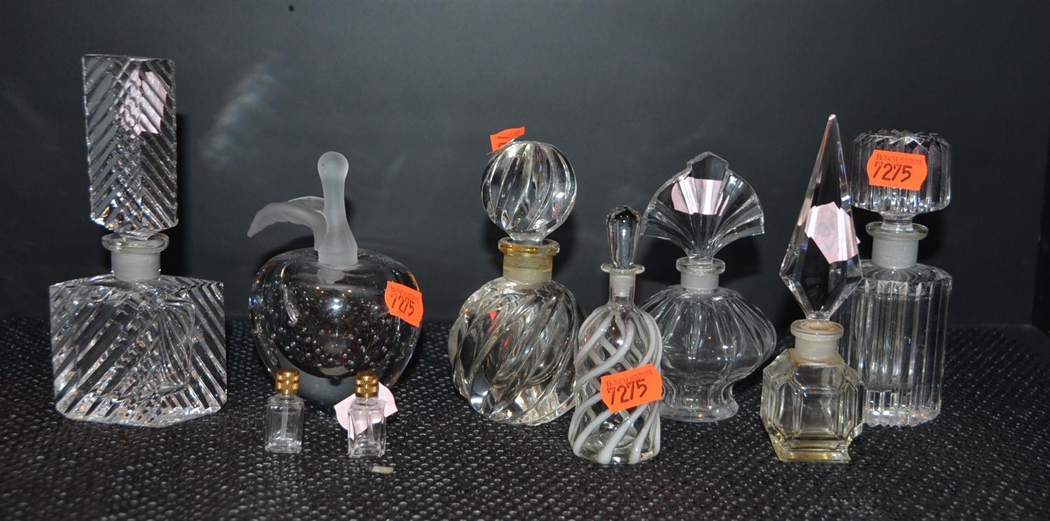 Appraisal: Crystal perfume bottles tallest - h