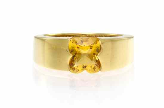 Appraisal: An Karat Yellow Gold and Citrine Ring Mauboussin containing one