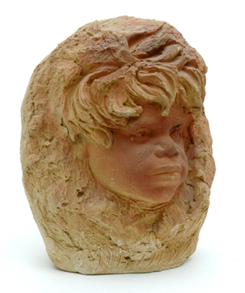 Appraisal: WILLIAM RICKETTS Victoria circa Earthenware sculpture showing the face of