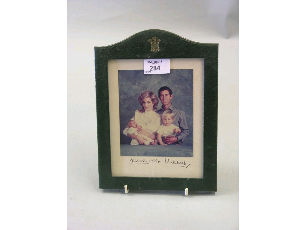 Appraisal: An autographed photograph of Prince Charles and Lady Diana with