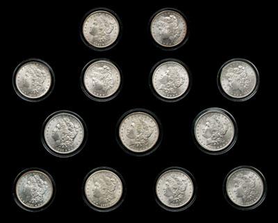 Appraisal: BU Morgan silver dollars -S -S two -S -O -O